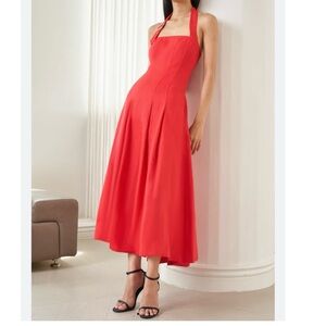 Yumi Kim Joanna linen midi dress red